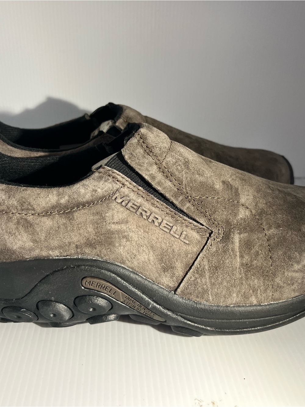 Merrell Men's Slip-On Suede Loafers in Taupe Brown